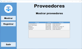 Sección mostrar proveedores de CoolPC