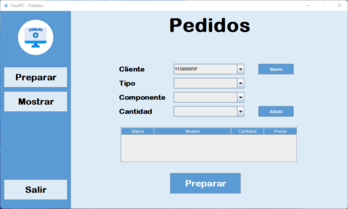 Sección preparar pedidos de CoolPC