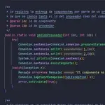 Fragmento de código de un metodo en java